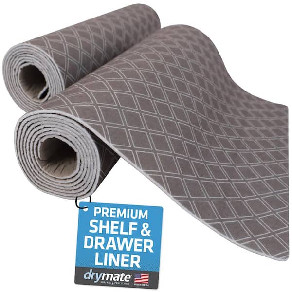 Drymate Premium Taupe 12 in. D x 0.13 in. H x 59 in. L Slip Resistant Absorbent Waterproof Drawer and Shelf Liner (2-Pack)