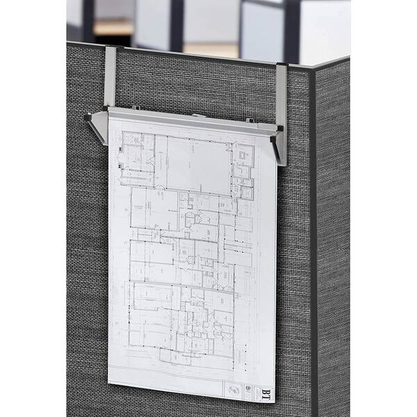 Adiroffice 18.25'' Steel Blueprint Storage Cubicle Wall Rack Grey