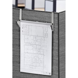 Cubicle Wall Rack for Blueprints, Gray (2-Pack)