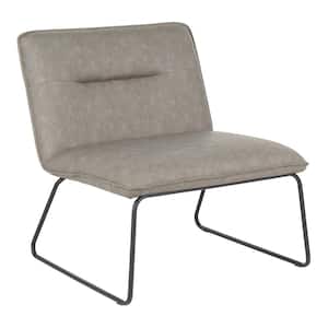 Casper Industrial Grey Faux Leather Accent Chair