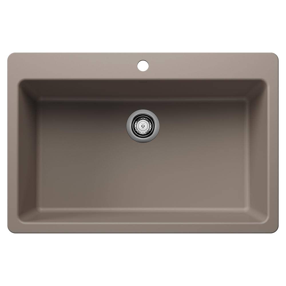 Liven SILGRANIT 33 in. Drop-In/Undermount Single Bowl Granite Composite Kit