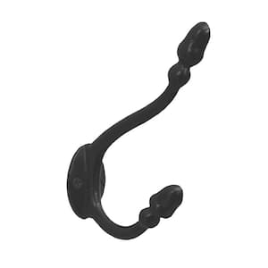 4-3/8 in. (111 mm) Matte Black Forged Iron Classic Wall Mount Hook