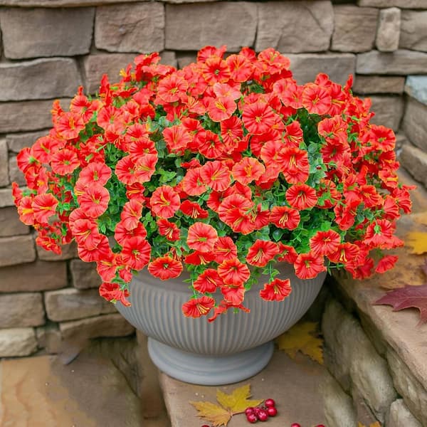Orange Artificial Morning Glory, 12-Pack L0D9GK5FDS - The Home Depot