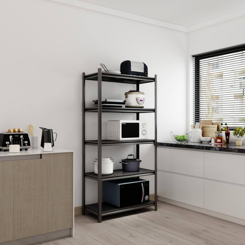 5-Tier Heavy Duty Storage Shelves – 2200LBS Capacity, Adjustable, Black, Tool-Free Assembly price history on PriceWatchPro