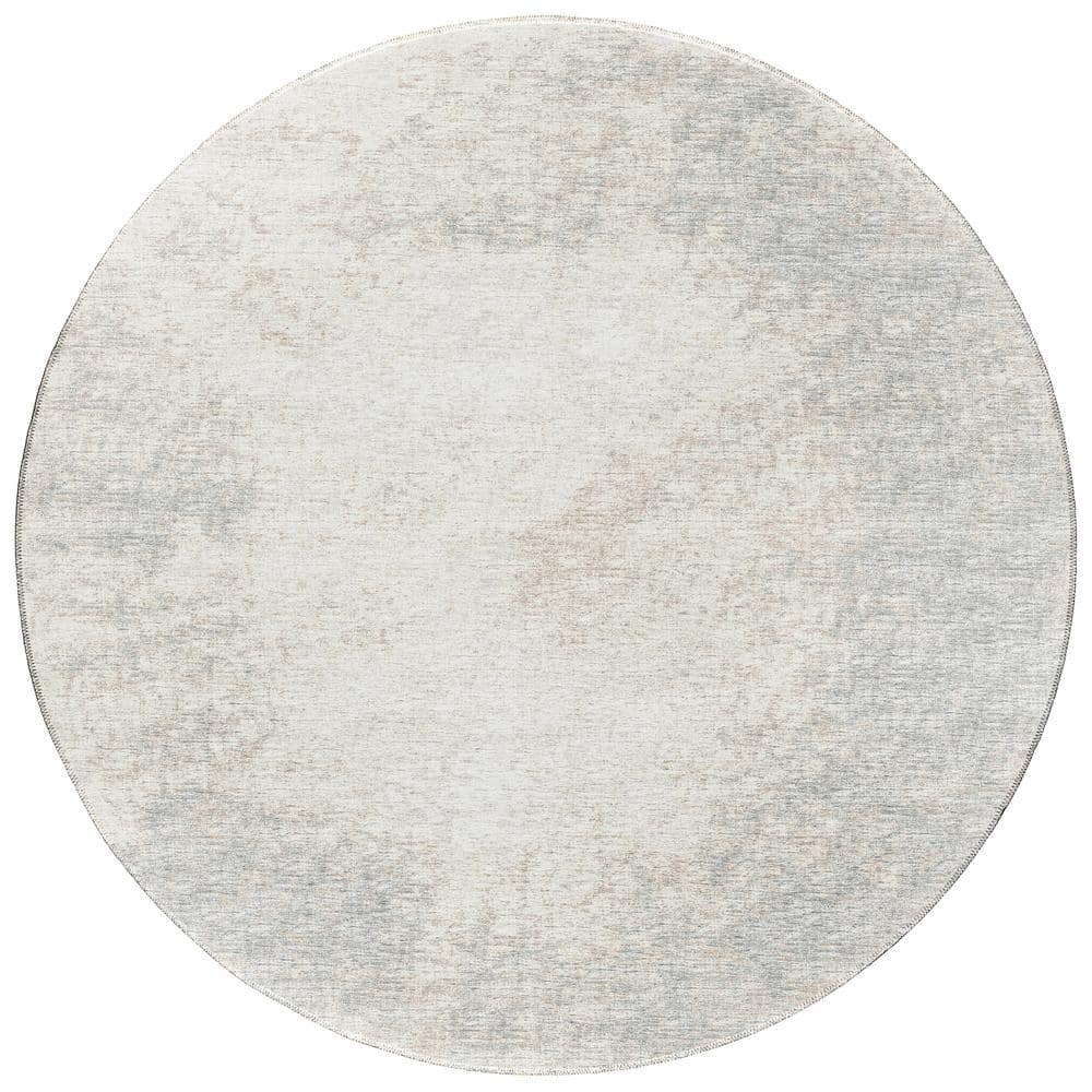 Addison Rugs Rylee Grey 8 ft. x 8 ft. Geometric Indoor/Outdoor Area Rug ...