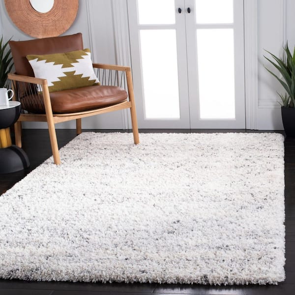 Fontana Shag 10 ft. x 14 ft. Ivory/Gray Zig-Zag Abstract Area Rug