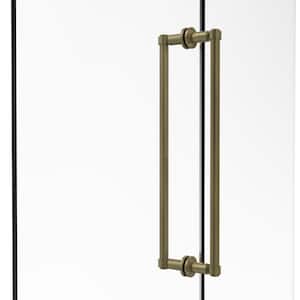 Contemporary 18 in. Back-to-Back Shower Door Pull in Antique Brass