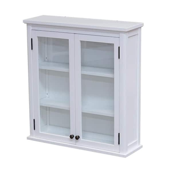 Dorset Wall Mounted Bath Storage Cabinet with Glass Cabinet Doors