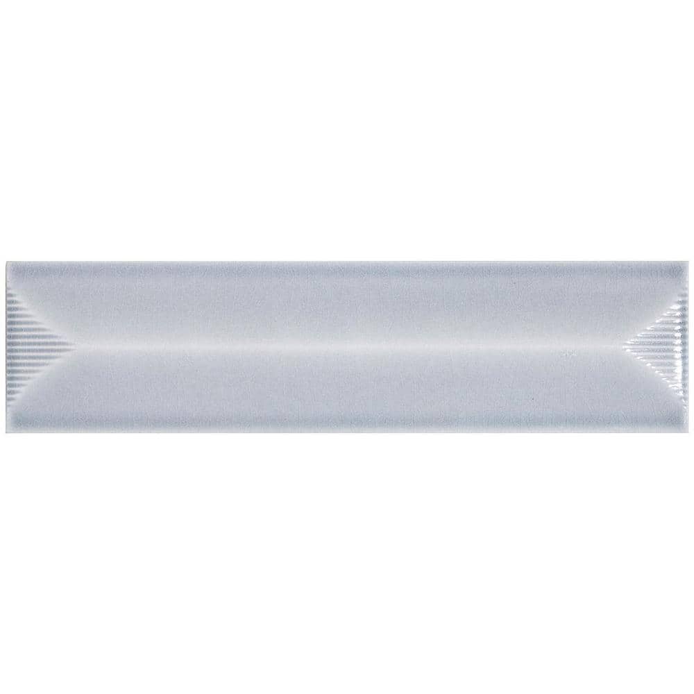 Colorwave Inflex Gray 4.43 in. x 0.34 in. Polished Crackled Ceramic Wall Tile Sample price history on PriceWatchPro