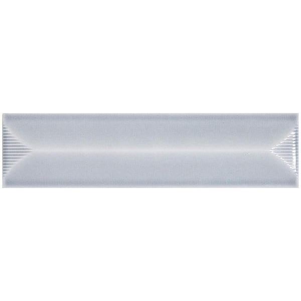 Ivy Hill Tile Colorwave Inflex Gray 4.43 in. x 0.34 in. Polished Crackled Ceramic Wall Tile Sample