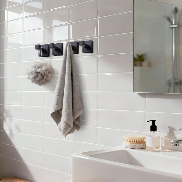 4-Pieces Wall-Mounted J-Hook Stainless Steel Bathroom Robe/Towel Hook in Oil Rubbed Bronze