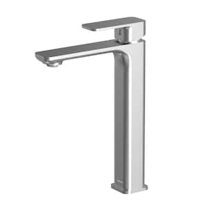 Venda Single Handle Single Hole Vessel Bathroom Faucet with Matching Pop-up Drain in Stainless Steel