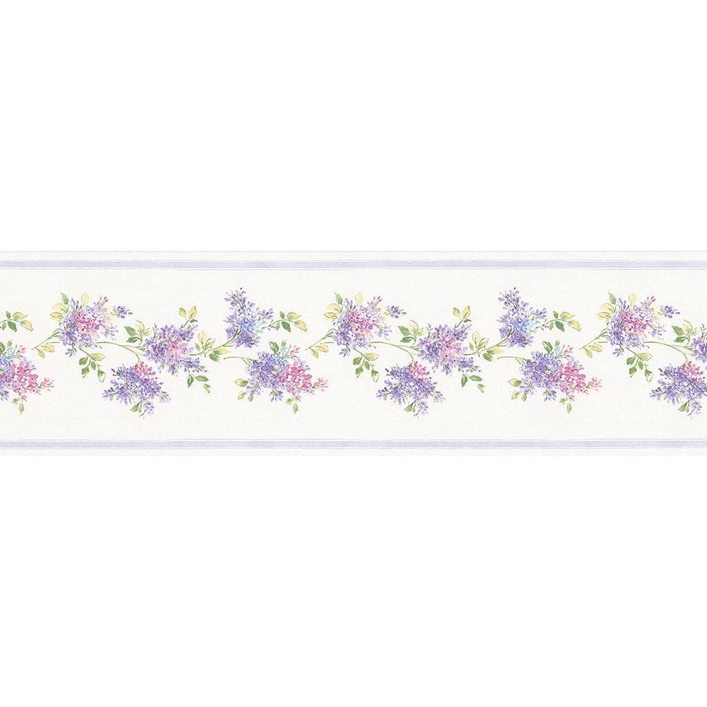 Norwall Lilac Purple, Pink, Blue Wallpaper Border FK78459 - The Home Depot