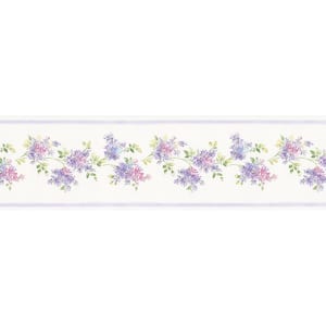 Lilac Purple, Pink, Blue Wallpaper Border