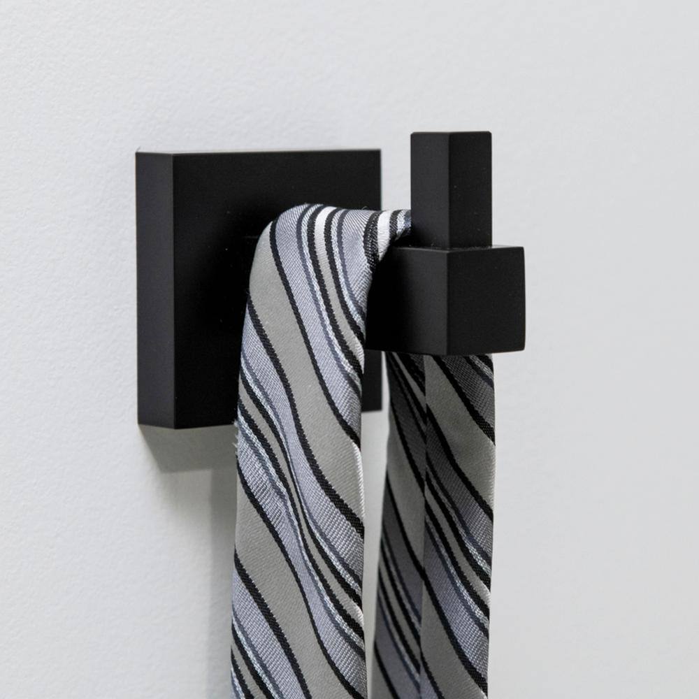 Matte Black Solid Brass 2-Piece Robe Hook Set