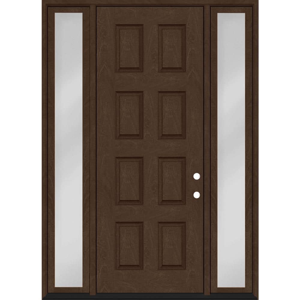 Regency 66 in. x 96 in. 8-Panel LHIS Hickory Mahogany Fiberglass Prehung Front Door w/10in. SLs w/ 4-9/16 Jamb price history on PriceWatchPro