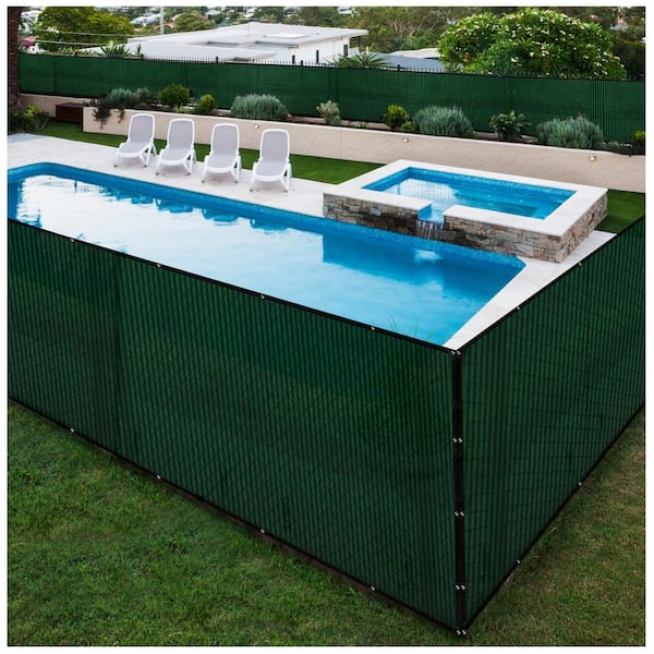 BOEN - 6 ft. x 20 ft. Green Privacy Fence Screen Netting Mesh with Reinforced Grommet for Chain link Garden Fence