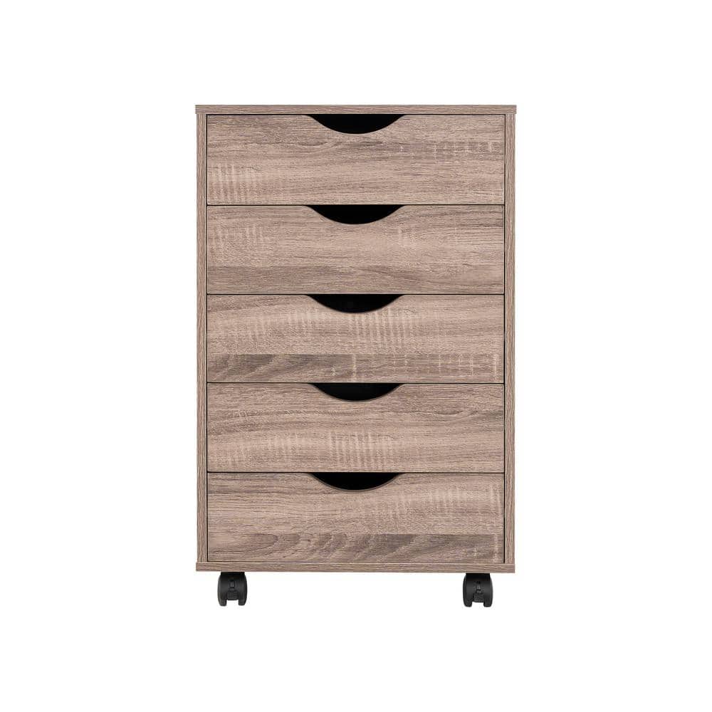 Reviews for HOMESTOCK Vintage Oak Wood 5Drawer 15.75 in W Tall Dresser