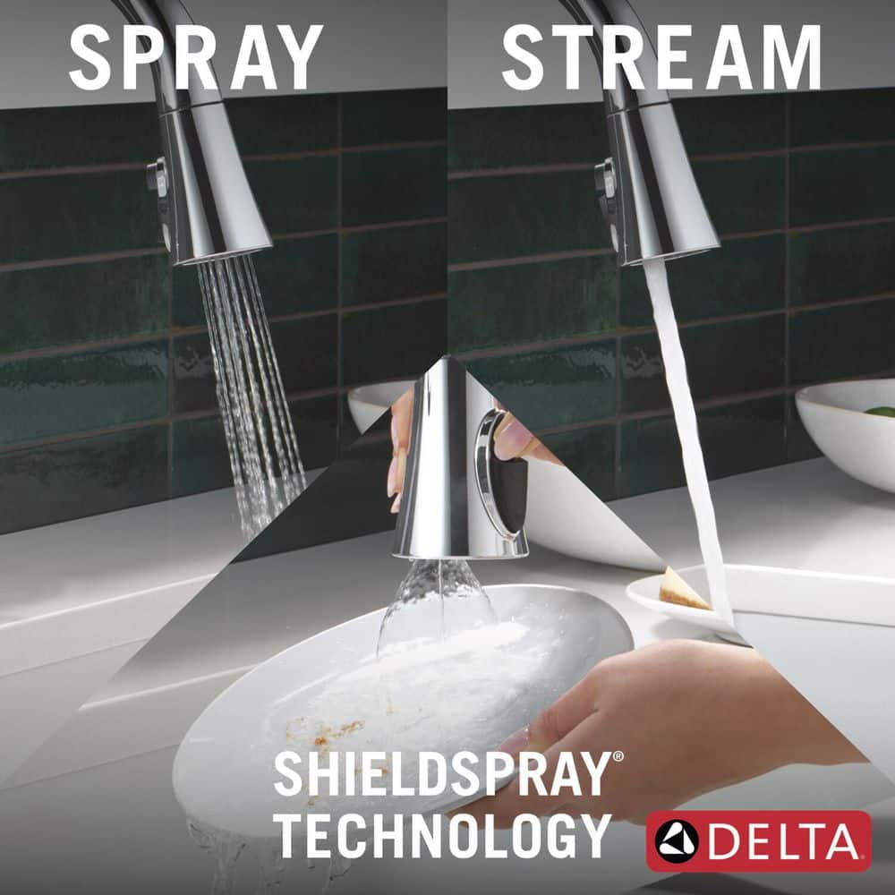 Chrome 17.06 in. Touchless Pull Down Kitchen Faucet with Spray
