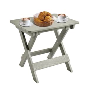 Lanier Light Gray Rectangle Plastic Outdoor Folding and Portable Side Table