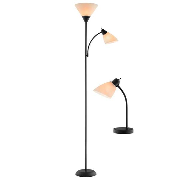 Hampton Bay Mother Daughter 2-Piece Glossy Black Desk Lamp T20