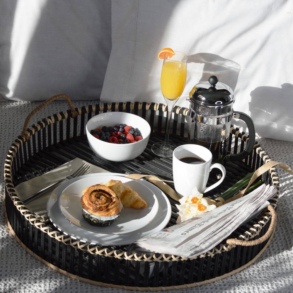 Glossy White 16-Piece Porcelain Dinnerware Set for 4