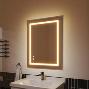 28 in. W x 36 in. H Frameless Rectangular Anti-Fog LED Wall Bathroom Dimmable Bright Mirror