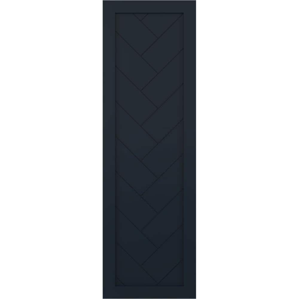 12 in. x 31 in. PVC Single Panel Herringbone Modern Style Fixed Mount Board and Batten Shutters Starless Night Blue price history on PriceWatchPro