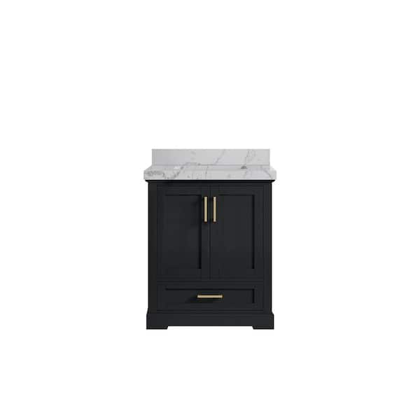 Willow Collections Boston 30 in. W x 22 in. D x 36 in. H Single Sink Bath Vanity in Wrought Iron with 2 in. Venatino qt. Top