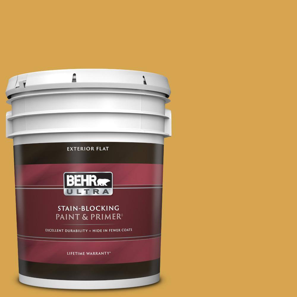 BEHR ULTRA 5 gal. M2906 Plantain Chips Flat Exterior Paint & Primer