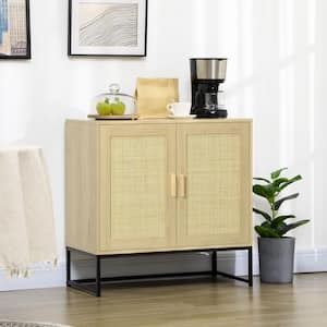 Natural Wood 31.5 in. L x 15.75 in. W x 31.5 in. H with ModenBoho Chic, Storage Cabinet, Accent Cabinet