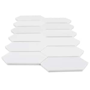 White Dolomite Picket 10 in. x 12 in. x 10 mm Polished Marble Mosaic Tile (4.19 sq. ft./case)