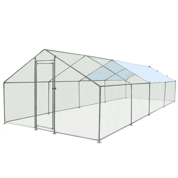 Tidoin 307 in. W x 120 in. D x 78.7 in. H Metal In-Ground Chicken Coop ...