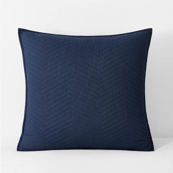 Company Midnight Blue Cotton Euro Quilted Sham