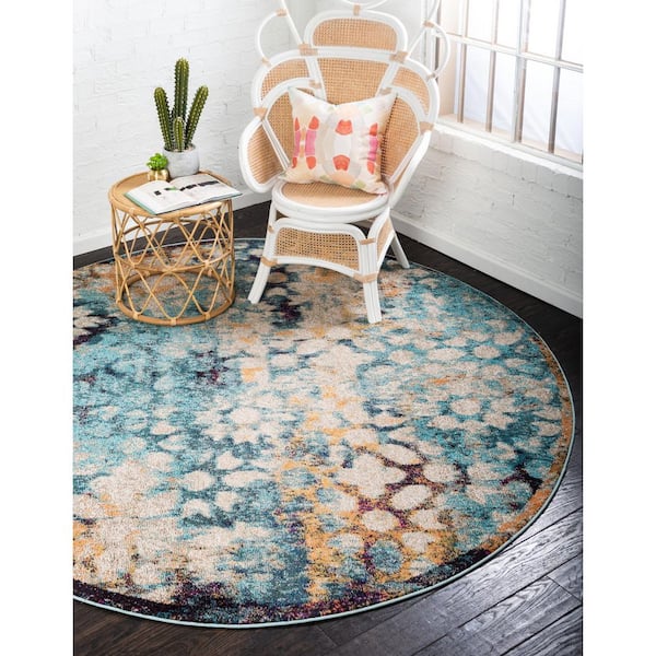 Vita Pollock Blue 4' 0 x 4' 0 Round Rug