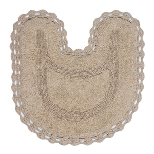 Hampton Crochet Reversible 100% Cotton Bath Rug Set, 20x20 Contour, Linen