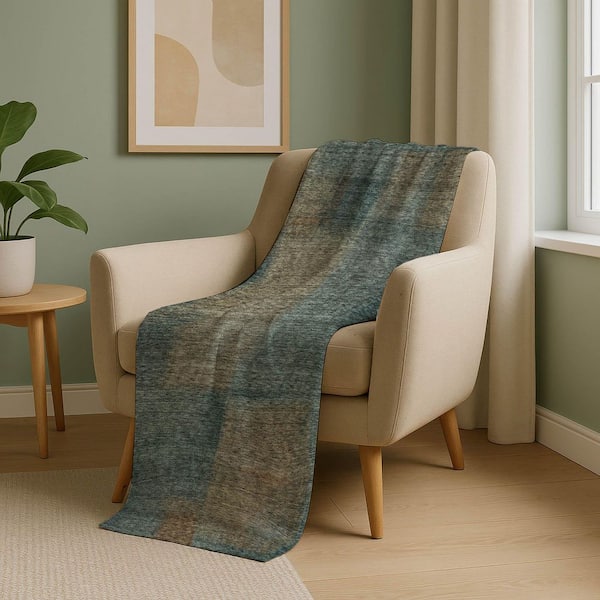 Premium Machine Washable ASB742 Teal 50 in. x 70 in. Sherpa Throw Blanket