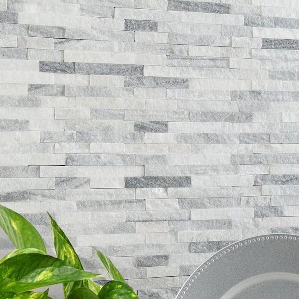 MSI - Alaska Gray Split Face 12 in. x 12 in. x 10 mm Textured Marble Mosaic Tile (10 sq. ft./case)