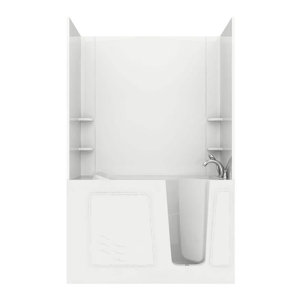 Rampart Nova Heated 5 ft. Walk-in Whirlpool and Air Bathtub with Flat Easy Up Adhesive Wall Surround in White price history on PriceWatchPro
