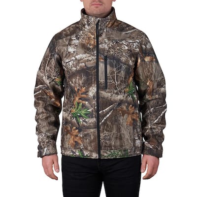 Men's Medium M12 12V Lithium-Ion Cordless QUIETSHELL Camo Heated Jacket with (1) 3.0 Ah Battery and Charger