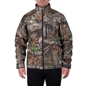 Men's Large M12 12V Lithium-Ion Cordless QUIETSHELL Camo Heated Jacket with (1) 3.0 Ah Battery and Charger