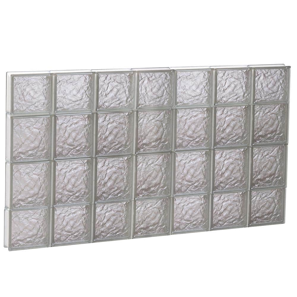 Clearly Secure 40 25 In X 27 In X 3 125 In Frameless Ice Pattern Non   Clearly Secure Glass Block Windows 4228sic 64 1000 