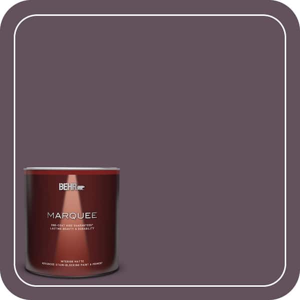 BEHR MARQUEE 1 Qt. #S100-7 Medieval Wine One-Coat Hide Matte Interior Paint & Primer