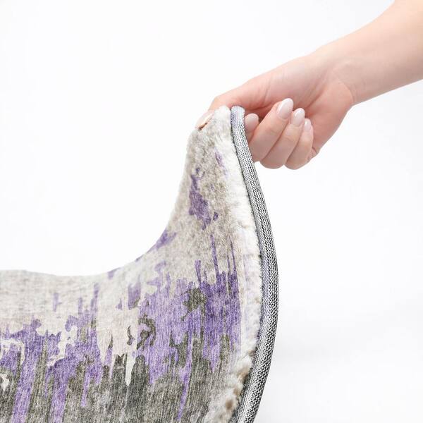 Dream Shag Premium Machine Washable Abstract ADS704 Purple 9 ft. x 12 ft. Area Rug