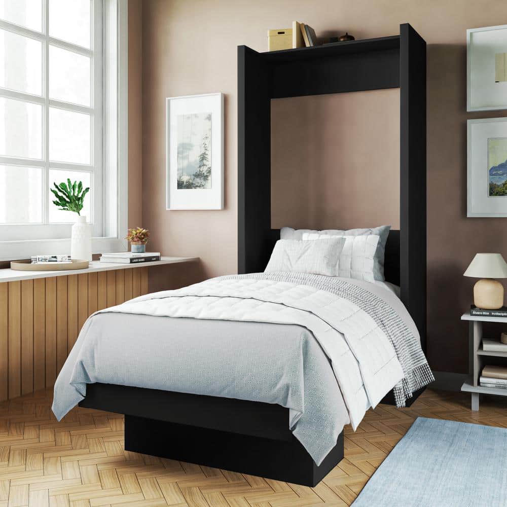 Oakland Living Easy-Lift Black Wood Frame Twin Murphy Bed HDLILA