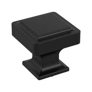 Eleva 1-3/16 in. Traditional Matte Black Square Cabinet Knob