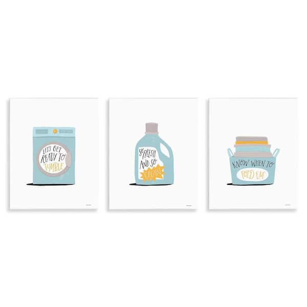 Stupell Industries Minimal Laundry Phrases by Rachel Nieman 3 Pieces Unframed Typography Graphic Art Print 14 in. x 11 in.