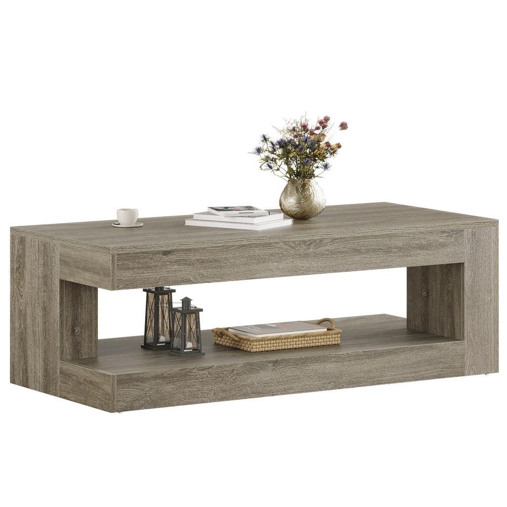 TRIBESIGNS WAY TO ORIGIN Inaayah 47.24 in. Gray Rectangle Wood