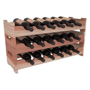 Natural Unstained Redwood 18-Bottle Mini Scallop Wine Rack