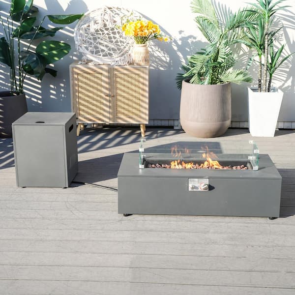 moda furnishings W 42. 1 in. Steel Outdoor Patio Fire Pit Table with Rain Cover